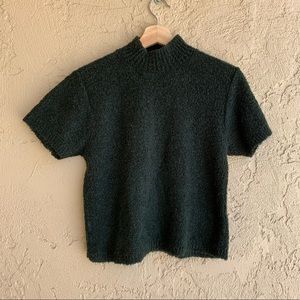 Green wool turtleneck sweater shirt